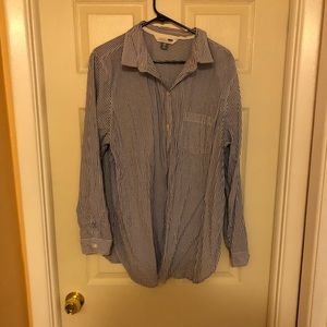 White & Light Blue Button Down Shirt